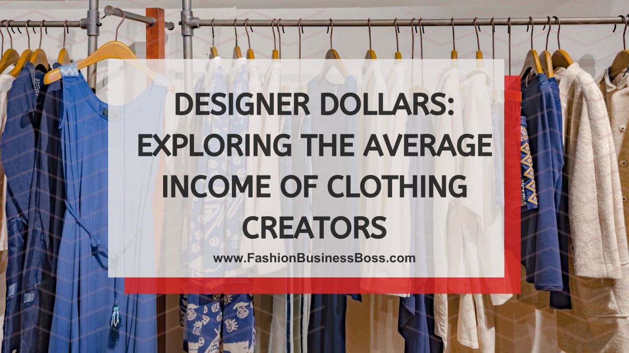 Designer Dollars: Exploring the Average Income of Clothing Creators