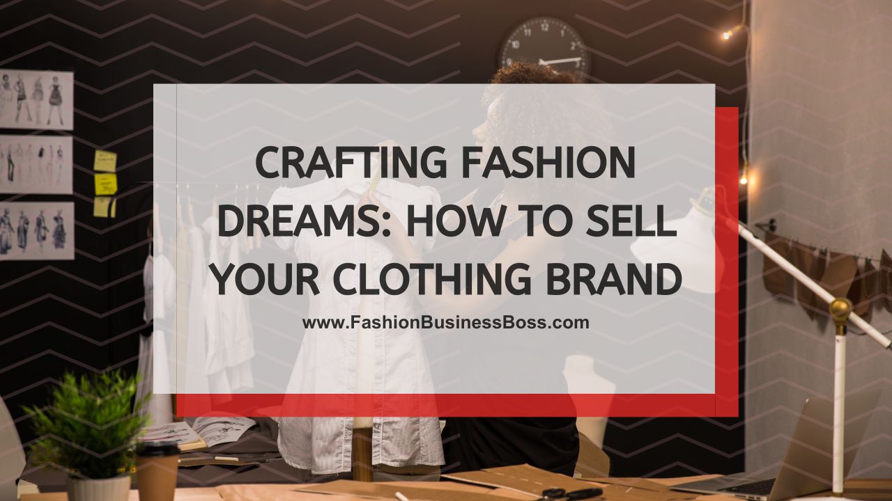 Crafting Fashion Dreams: How To Sell Your Clothing Brand